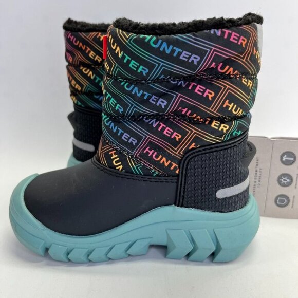 Hunter Girls' Intrepid Logo Cold Weather Snow Boots Size US Girl 8 UK 6 Rainbow - Picture 6 of 13